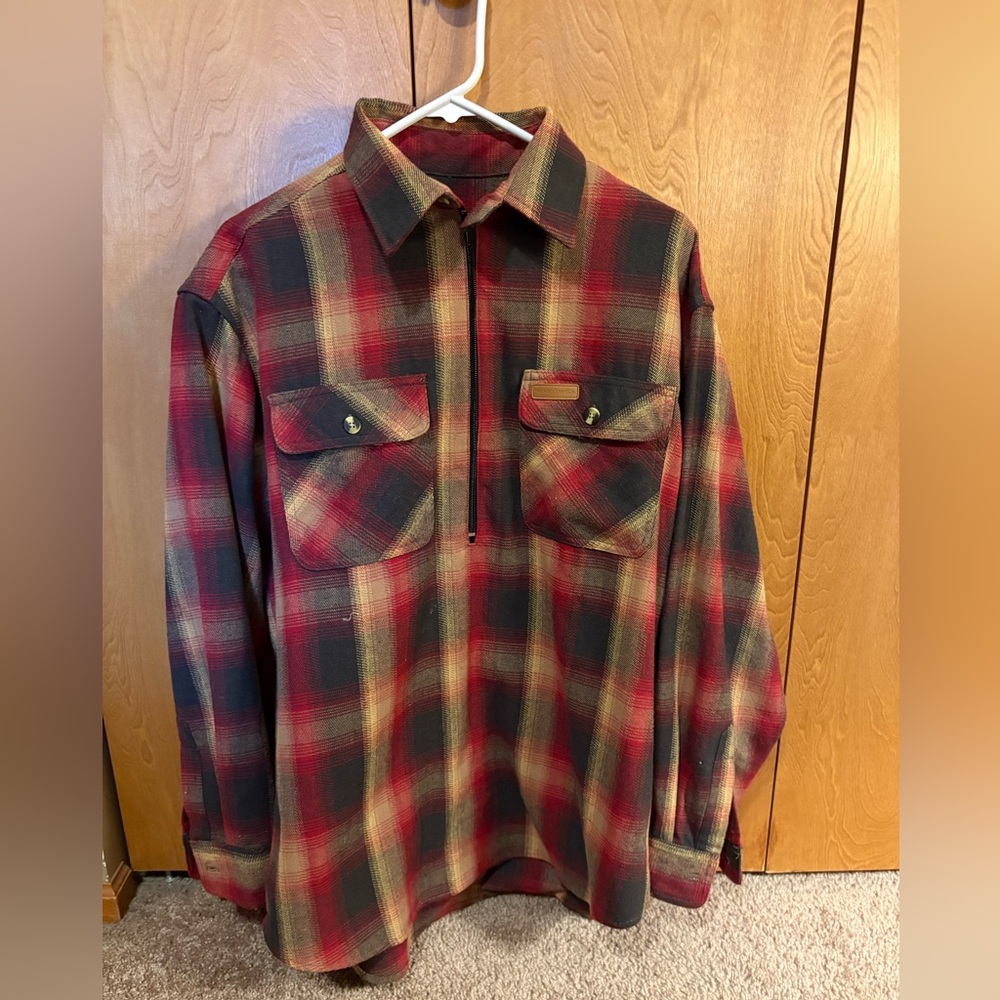 Hickory Shirt Co. Logger Flannel Quarter Zip size Medium